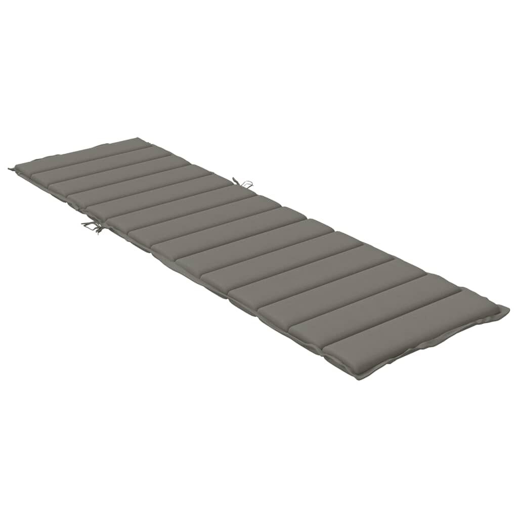 vidaXL Μαξιλάρι Ξαπλώστρας Σκούρο Γκρι 200x50x4 εκ. Ύφασμα
