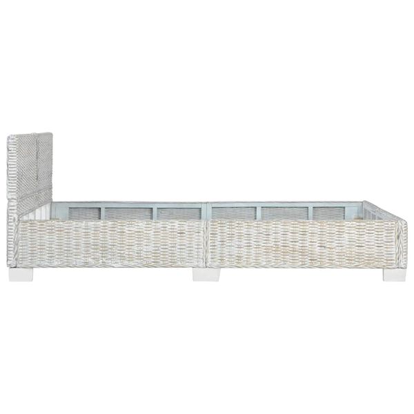 vidaXL Πλαίσιο Κρεβατιού Γκρι 140 x 200 εκ. από Φυσικό Ρατάν