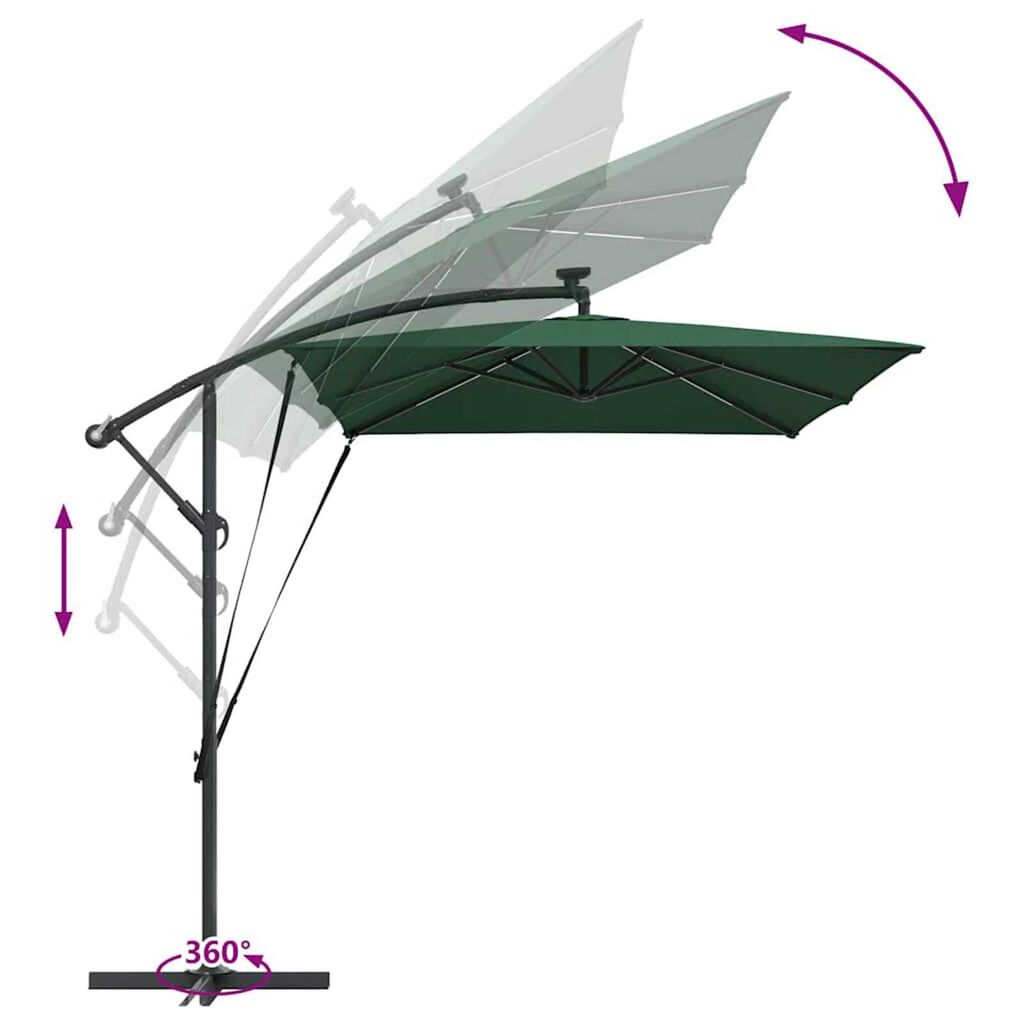 vidaXL Ομπρέλα Cantilever Banana Πράσινο 294 x 200 x 254 εκ.