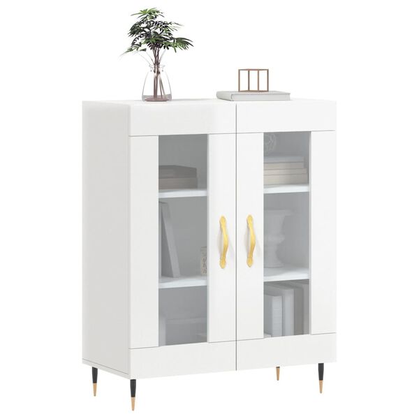 vidaXL Ντουλάπι Γυαλιστερό Λευκό 69,5x34x90 εκ. Επεξεργασμένο Ξύλο