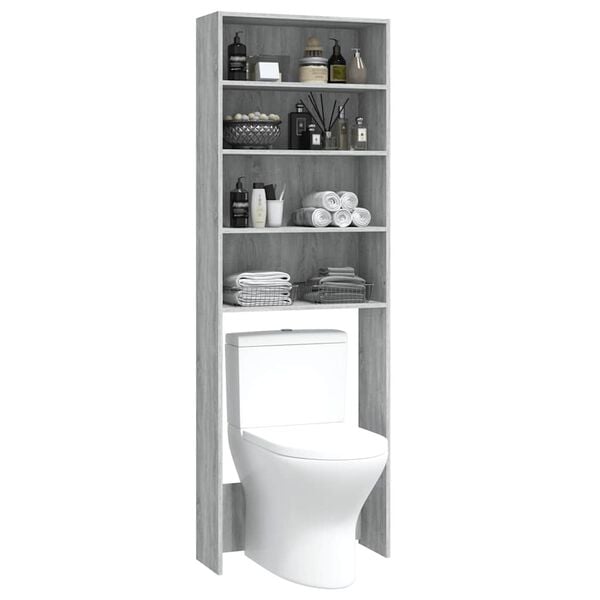 vidaXL Ντουλάπι Πλυντηρίου Γκρι Sonoma 64 x 24 x 190 εκ.