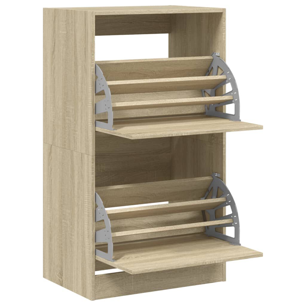 vidaXL Παπουτσοθήκη με 2 Ανακλ. Συρτάρια Sonoma Δρυς 60x42x108 εκ.