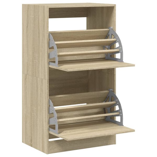vidaXL Παπουτσοθήκη με 2 Ανακλ. Συρτάρια Sonoma Δρυς 60x42x108 εκ.