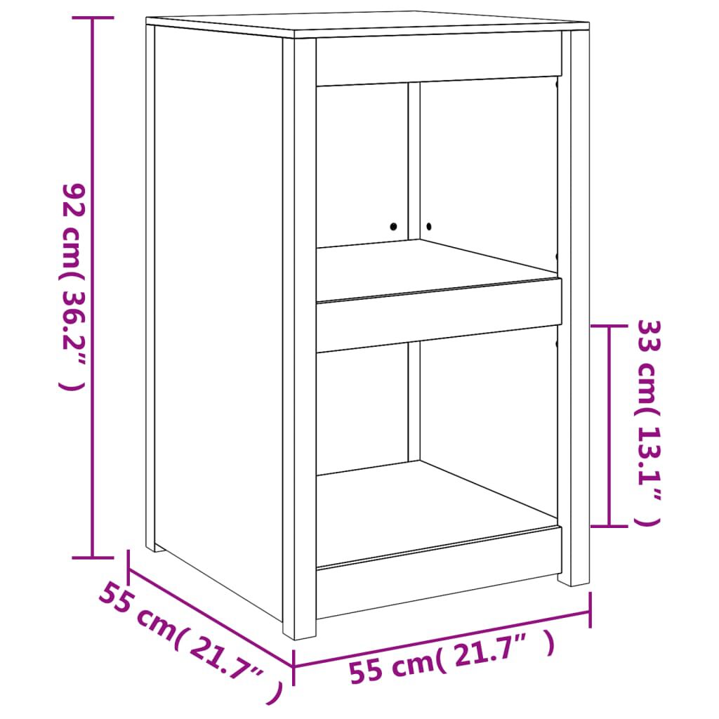 vidaXL Ντουλάπι Κουζίνας Εξ Χώρου 55x55x92 εκ Μασίφ Ξύλο Ψευδοτσούγκας