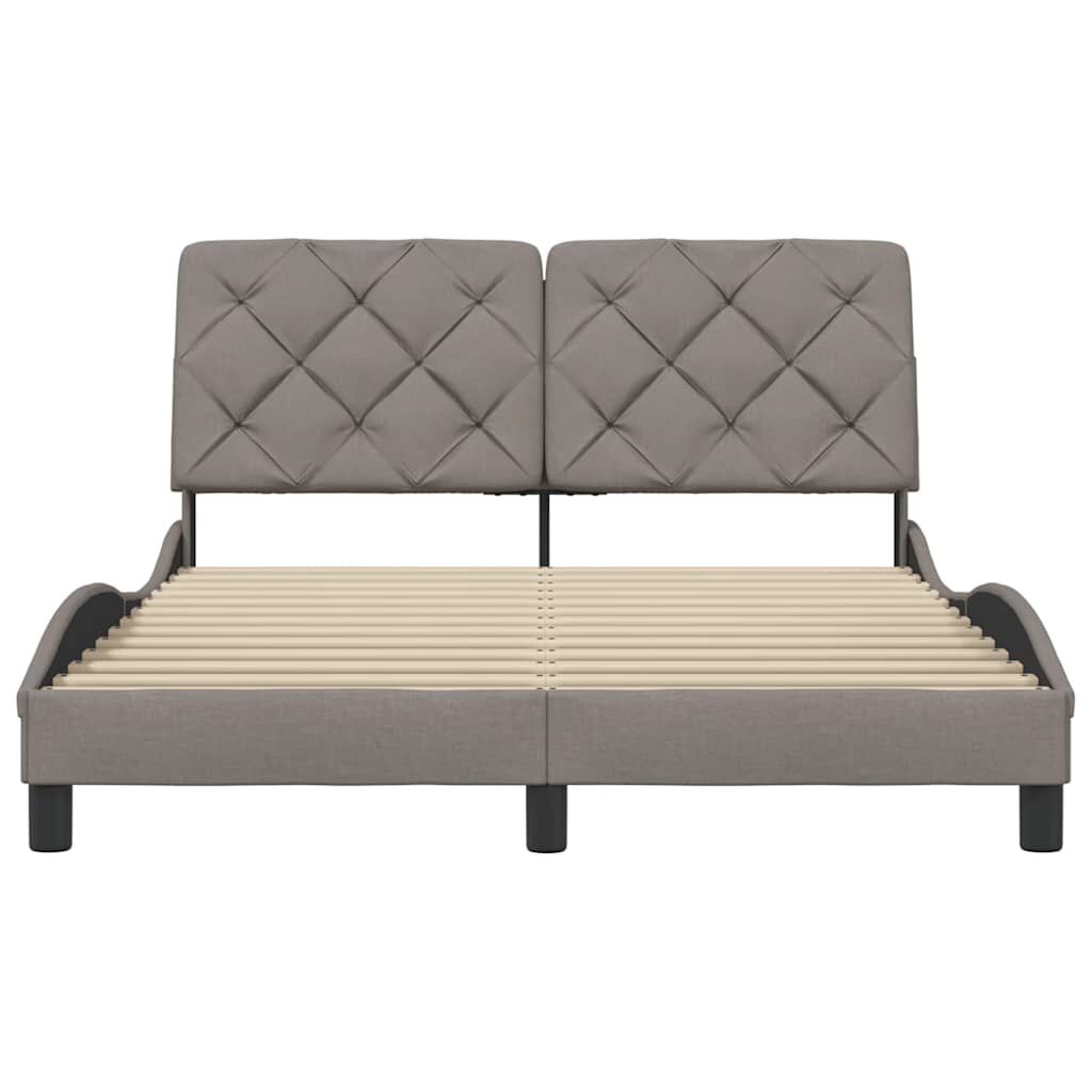 vidaXL Σκελετός Κρεβατιού Χωρίς Στρώμα Taupe 140x190 εκ. Υφασμάτινο