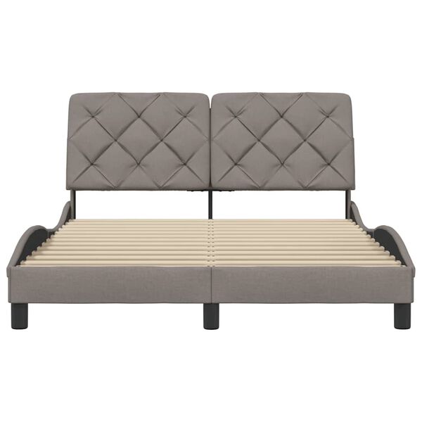 vidaXL Σκελετός Κρεβατιού Χωρίς Στρώμα Taupe 140x190 εκ. Υφασμάτινο