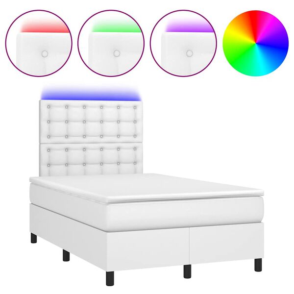 vidaXL &Kappa;&rho;&epsilon;&beta;ά&tau;&iota; Boxspring &mu;&epsilon; &Sigma;&tau;&rho;ώ&mu;&alpha; & LED &Lambda;&epsilon;&upsilon;&kappa;ό 120x190 &epsilon;&kappa;. &Sigma;&upsilon;&nu;&theta;. &Delta;έ&rho;&mu;&alpha;