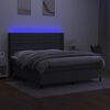 vidaXL &Kappa;&rho;&epsilon;&beta;ά&tau;&iota; Boxspring &mu;&epsilon; &Sigma;&tau;&rho;ώ&mu;&alpha; & LED &Sigma;&kappa;.&Gamma;&kappa;&rho;&iota; 160x200 &epsilon;&kappa; &Upsilon;&phi;&alpha;&sigma;&mu;ά&tau;&iota;&nu;&omicron;