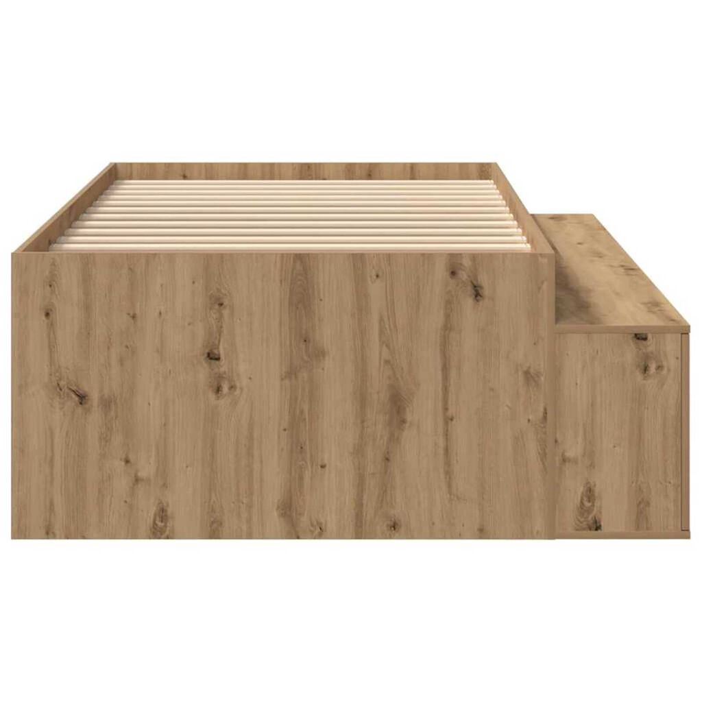 vidaXL Κρεβάτι με αποθηκευτικό χώρο artisan δρυς 100 x 200 cm