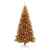 vidaXL Χριστουγεννιάτικο Δέντρο με 300 LED με βάση Χρυσό 240 cm PET