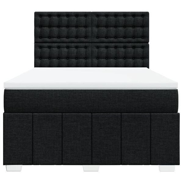 vidaXL Κρεβάτι Boxspring με Στρώμα Μαύρο 160x200 εκ. Υφασμάτινο