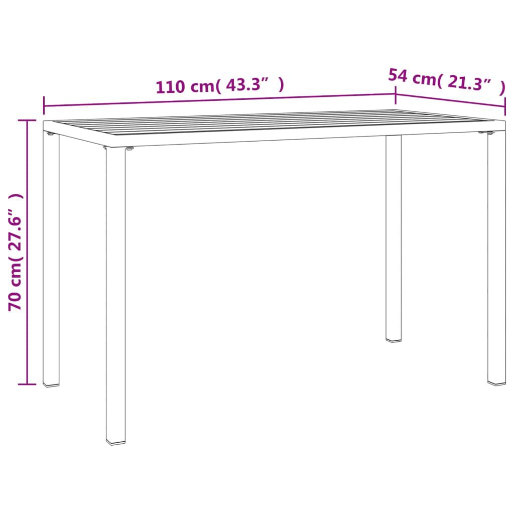 vidaXL Τραπεζαρία Κήπου Ανθρακί 110 x 54 x 70 εκ. Ατσάλινη