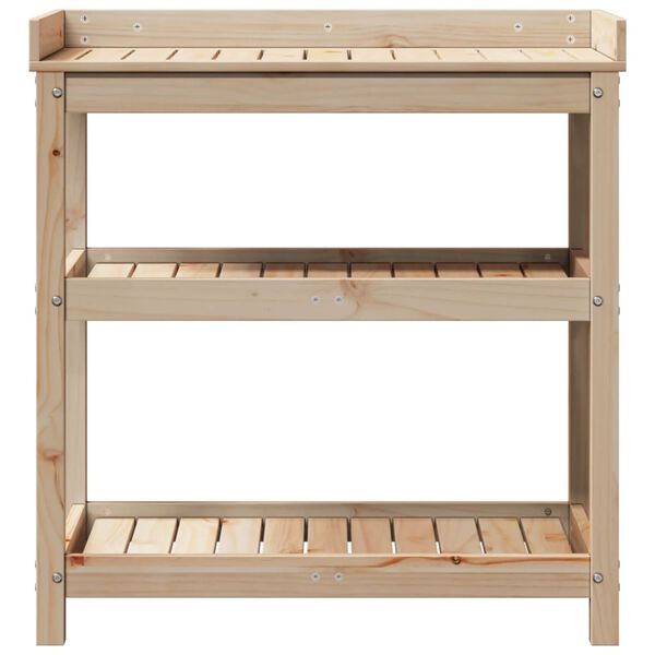 vidaXL Τραπέζι Κηπουρικής με Ράφια 82,5x45x86,5 εκ. Μασίφ Ξύλο Πεύκου