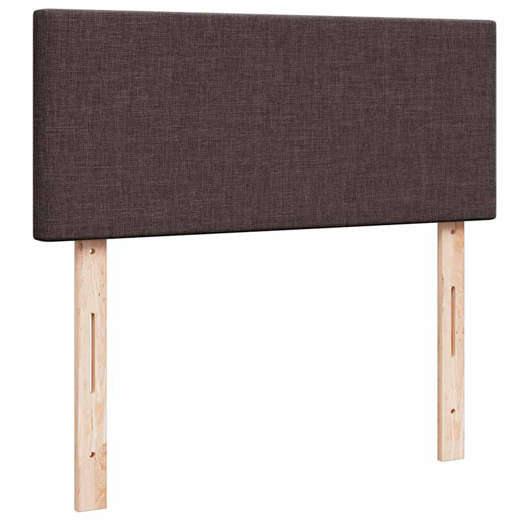 vidaXL Ottoman Κρεβάτι με Στρώμα Σκούρο Καφέ 120x200cm Ύφασμα