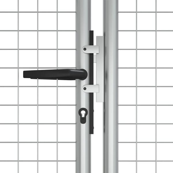 vidaXL Πόρτα Κήπου Ασημί 400x125 εκ. από Γαλβανισμένο Ατσάλι