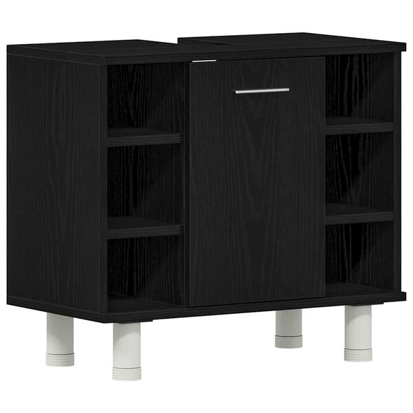 vidaXL Ντουλάπι Μπάνιου Μαύρη Οξυά 60 x 32 x 54 εκ Επεξεργασμένο ξύλο