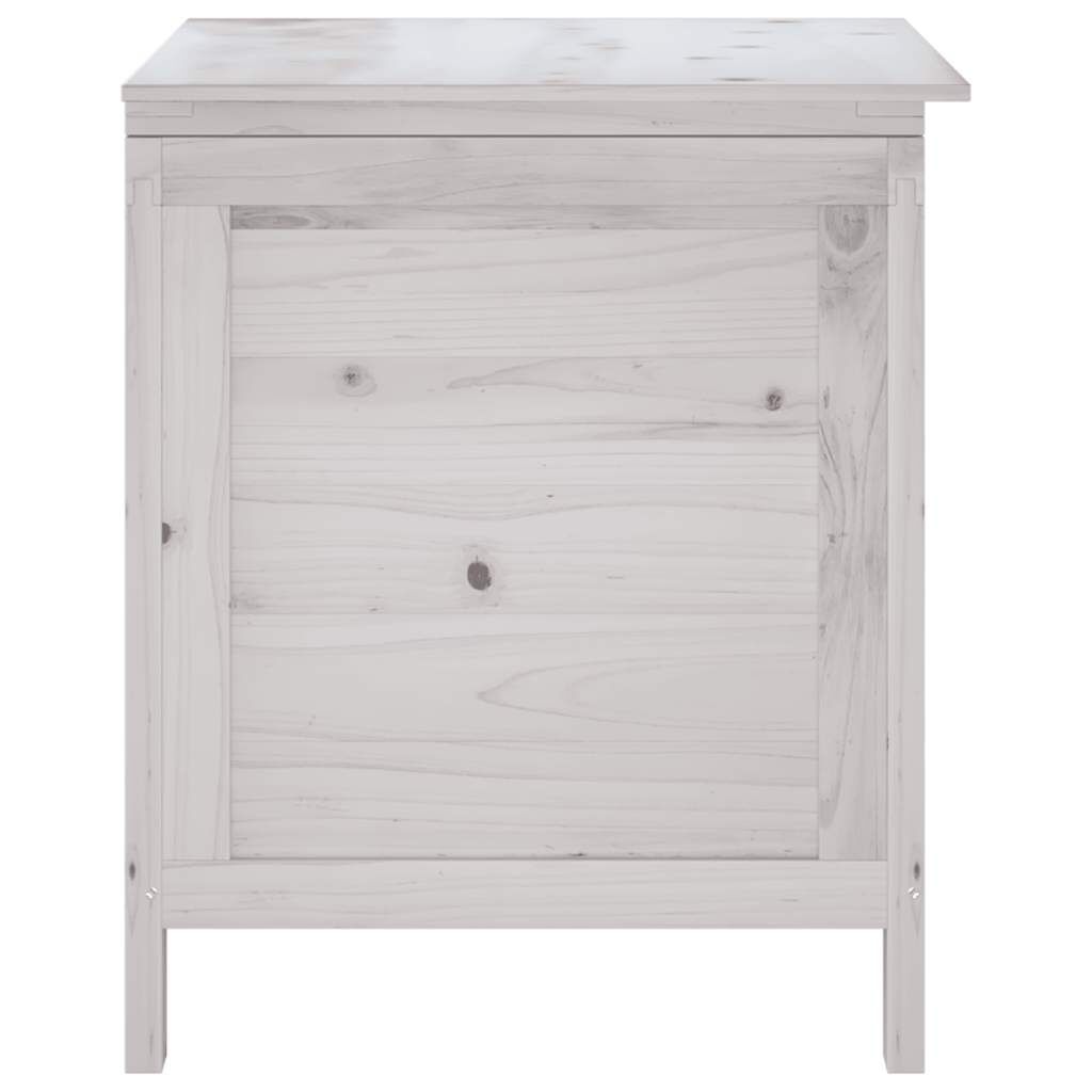 vidaXL Μπαούλο Αποθ. Κήπου Λευκό 50 x 49 x 56,5 εκ. Μασίφ Ξύλο Ελάτης