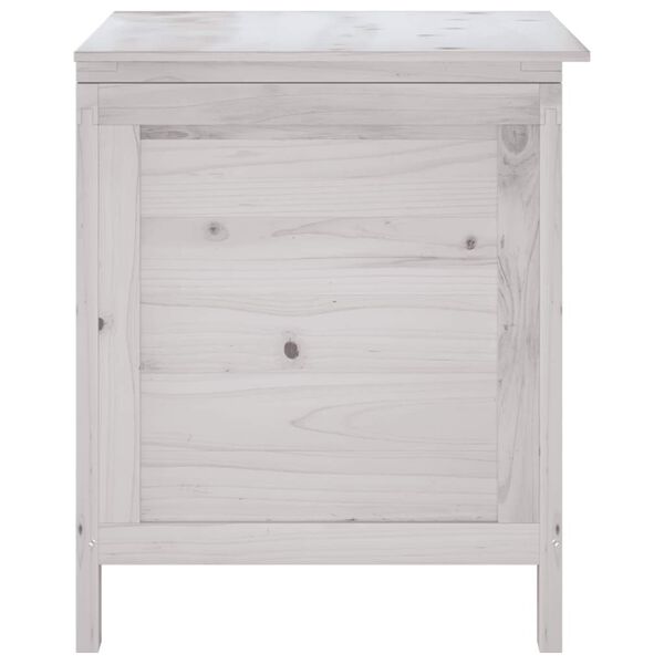 vidaXL Μπαούλο Αποθ. Κήπου Λευκό 50 x 49 x 56,5 εκ. Μασίφ Ξύλο Ελάτης