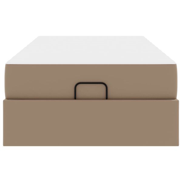 vidaXL Σκελετός κρεβατιού με στρώμα με στρώμα Καπουτσίνο 90 x 190 cm