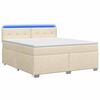 vidaXL &Kappa;&rho;&epsilon;&beta;ά&tau;&iota; Box Spring &mu;&epsilon; &Sigma;&tau;&rho;ώ&mu;&alpha; &kappa;&alpha;&iota; LED &Kappa;&rho;&epsilon;&mu; 140 x 190 cm Ύ&phi;&alpha;&sigma;&mu;&alpha;
