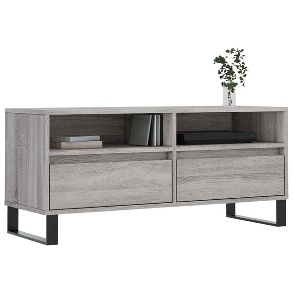 vidaXL Έπιπλο Τηλεόρασης Γκρι Sonoma 100x34,5x44,5 εκ. Επεξεργ. Ξύλο