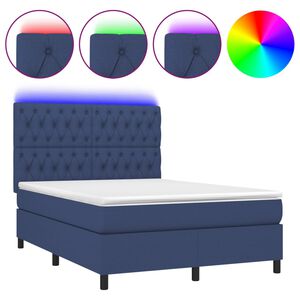 vidaXL &Kappa;&rho;&epsilon;&beta;ά&tau;&iota; Boxspring &mu;&epsilon; &Sigma;&tau;&rho;ώ&mu;&alpha; & LED &Mu;&pi;&lambda;&epsilon; 140x200 &epsilon;&kappa;. &Upsilon;&phi;&alpha;&sigma;&mu;ά&tau;&iota;&nu;&omicron;