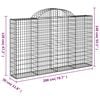vidaXL Συρματοκιβώτια Τοξωτά 11 τεμ. 200x30x120/140 εκ. Γαλβαν. Ατσάλι