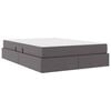 vidaXL Κρεβάτι με αποθηκευτικό χώρο και στρώμα Γκρι 140 x 190 cm