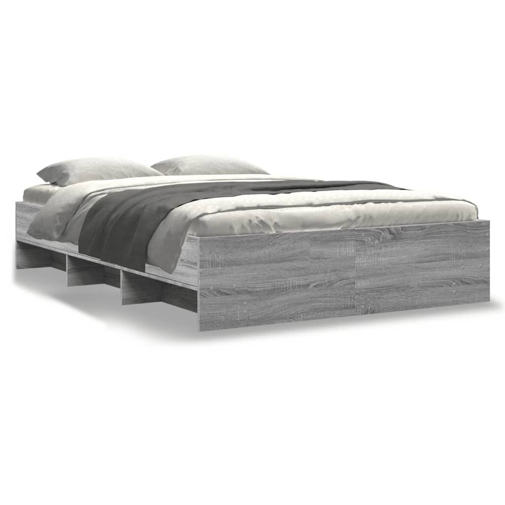 vidaXL Πλαίσιο Κρεβατιού Γκρι Sonoma 140x190 εκ. Επεξεργασμένο Ξύλο