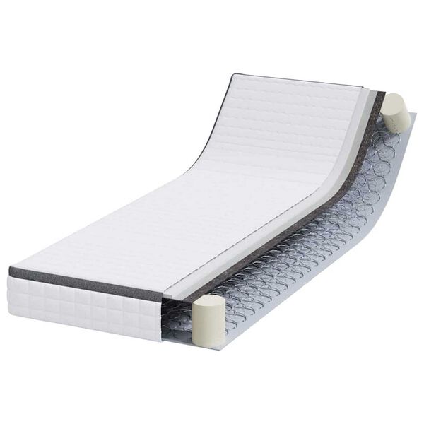 vidaXL Στρώμα Λευκό, Γκρι 70 x 200 cm Πλεκτό ύφασμα