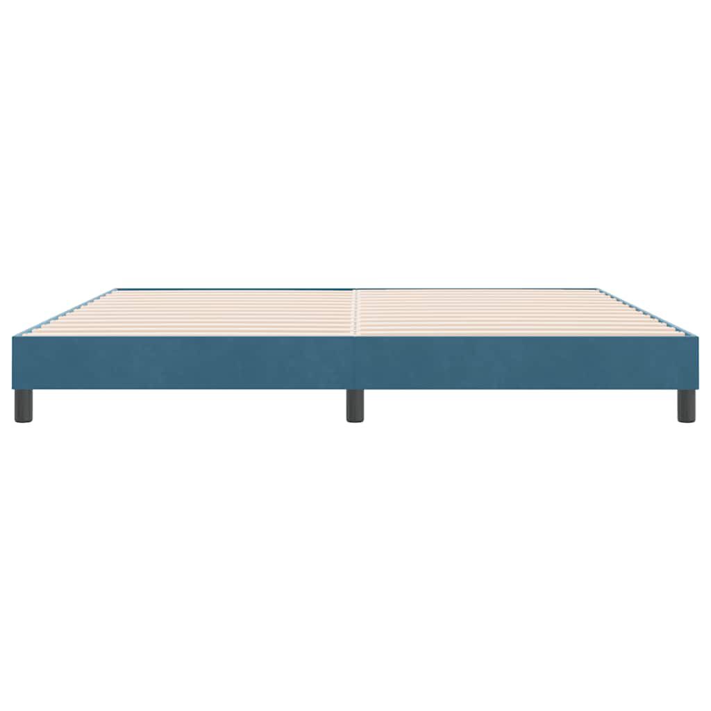 vidaXL Κρεβάτι Boxspring χωρίς Στρώμα Σκούρο Μπλε 180x210 εκ Βελούδινο