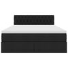 vidaXL Κρεβάτι με αποθηκευτικό χώρο και στρώμα Μαύρο 140 x 200 cm