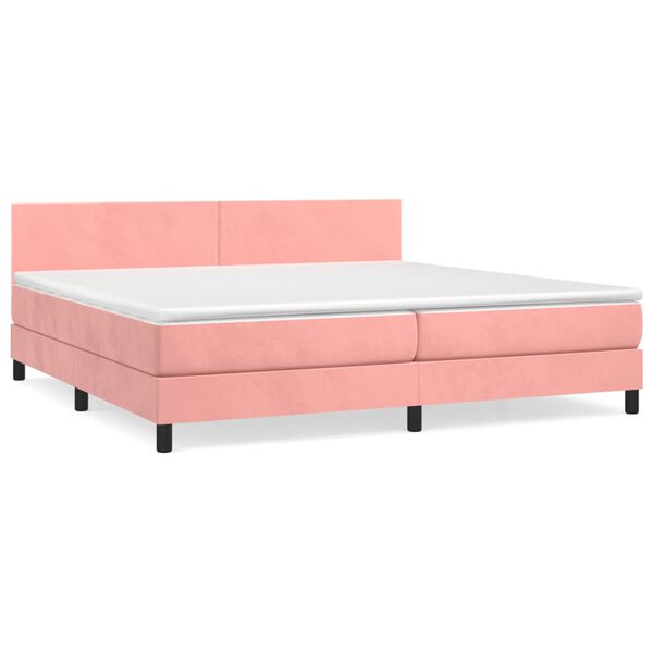 vidaXL &Kappa;&rho;&epsilon;&beta;ά&tau;&iota; Boxspring &mu;&epsilon; &Sigma;&tau;&rho;ώ&mu;&alpha; &Rho;&omicron;&zeta; 200x200 &epsilon;&kappa;. &Beta;&epsilon;&lambda;&omicron;ύ&delta;&iota;&nu;&omicron;