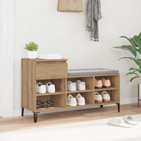 vidaXL Ντουλάπα Παπουτσιών με συρτάρι artisan δρυς 102 x 36 x 60 εκ.