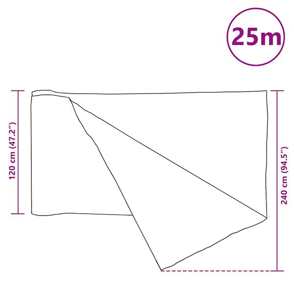 vidaXL Δίχτυ Σκίασης Μαύρο 1,2 x 25 μ. από HDPE 75 γρ./μ²