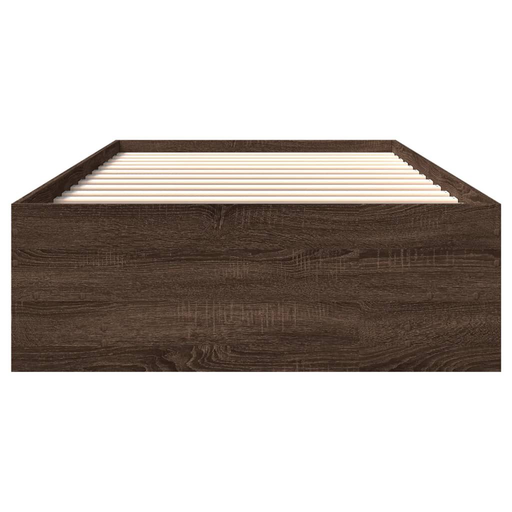 vidaXL Πλαίσιο Κρεβατιού Χωρ. Στρώμα Καφέ Δρυς 75x190εκ Επεξ. Ξύλο
