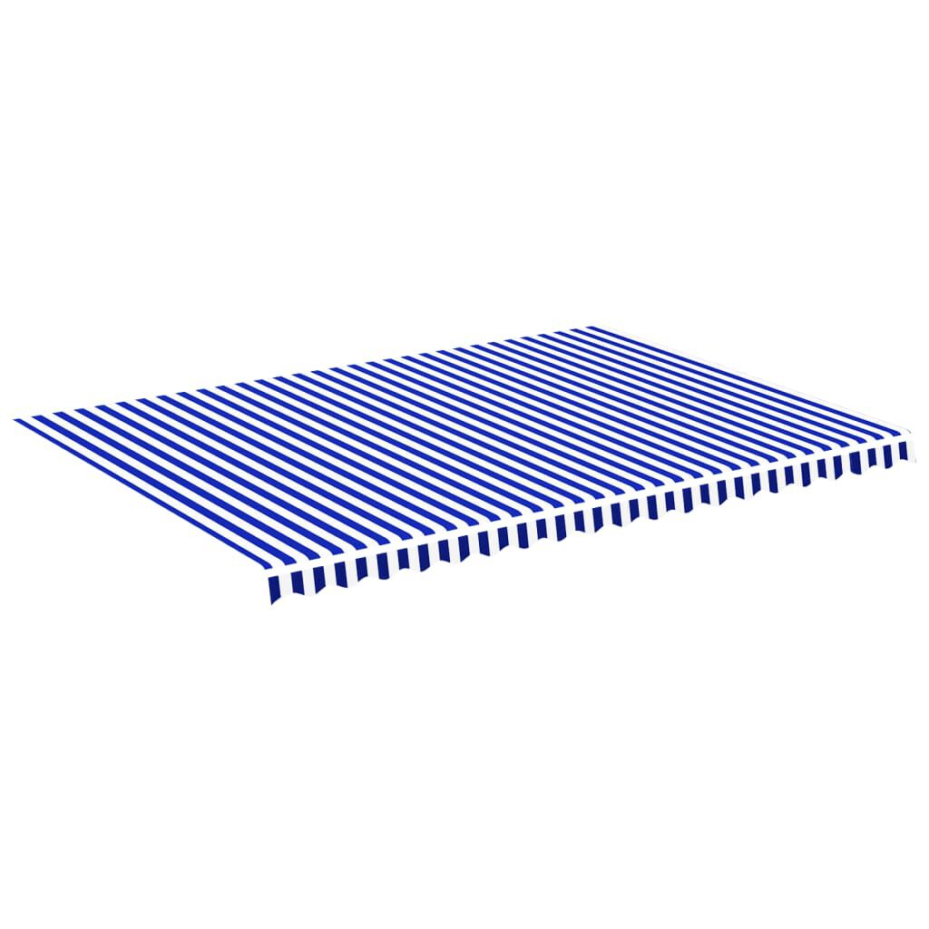 vidaXL Τεντόπανο Ανταλλακτικό Μπλε / Λευκό 5 x 3,5 μ.