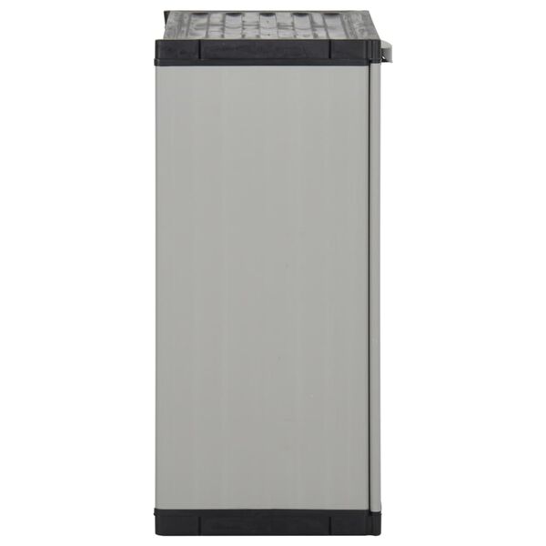 vidaXL Κάδος Απορριμάτων Κήπου Γκρι/Μαύρο 68x40x85 εκ. Πολυπροπυλένιο