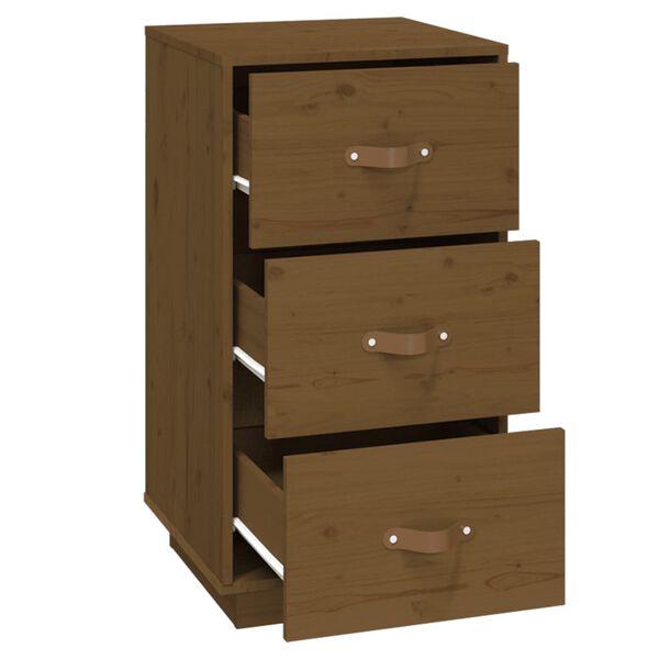 vidaXL Κομοδίνα 2 τεμ. Καφέ Μελί 40x40x75εκ. από Μασίφ Ξύλο Πεύκου