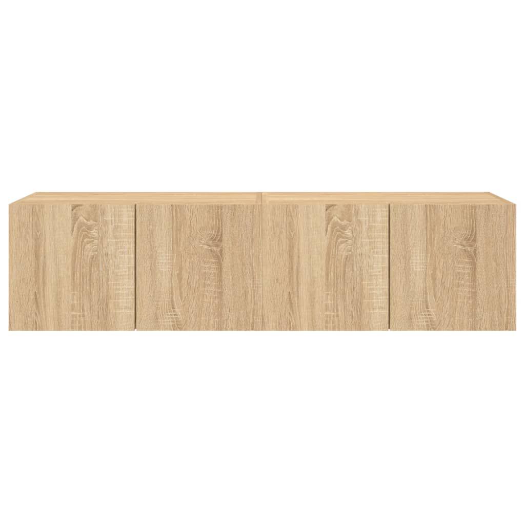 vidaXL Έπιπλα Τοίχου Τηλ. με LED 2 Τεμ. Sonoma Δρυς 60x35x31 εκ.