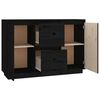 vidaXL Ντουλάπι Μαύρος 111 x 34 x 75 εκ. από Μασίφ Ξύλο Πεύκου