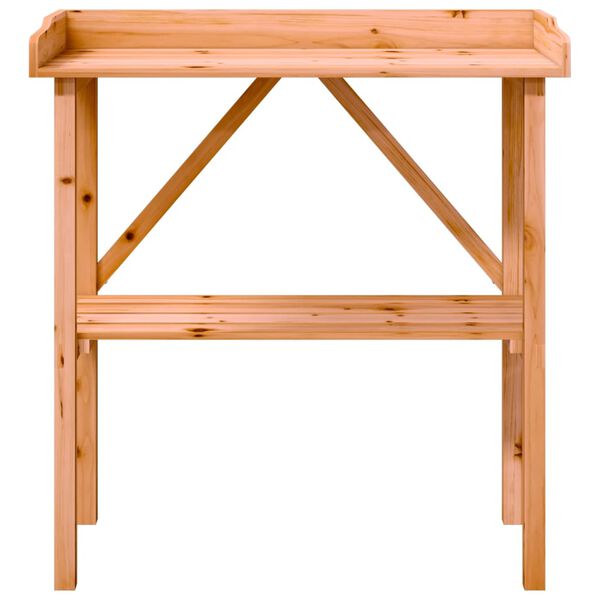 vidaXL Τραπέζι Φυτών με Ράφι Καφέ 78x38x82,5εκ. από Μασίφ Ξύλο Ελάτης
