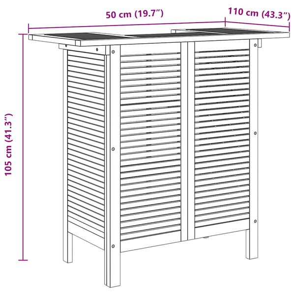 vidaXL Τραπέζι Μπαρ 110 x 50 x 105 εκ. από Μασίφ Ξύλο Ακακίας
