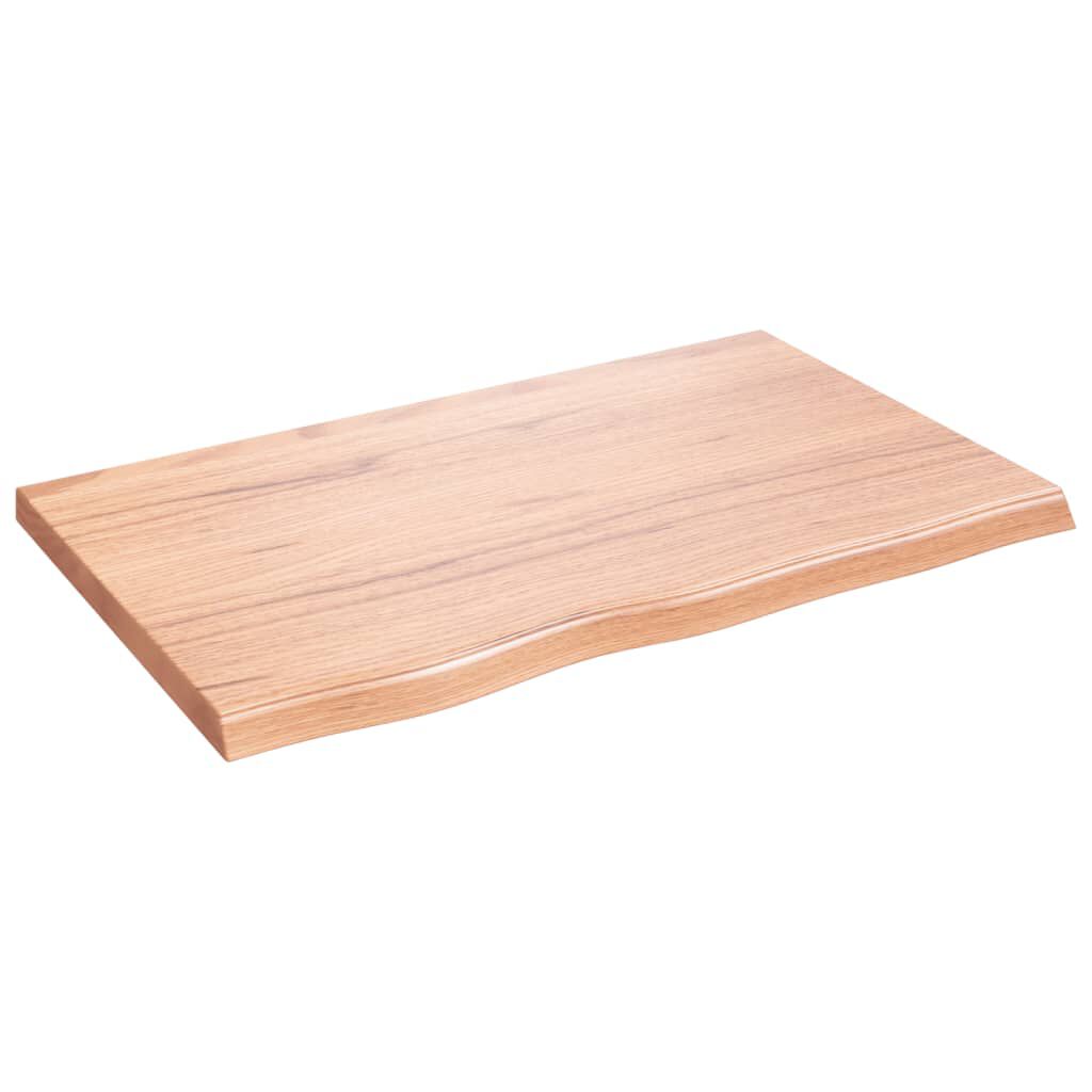vidaXL Ράφι Τοίχου Ανοιχτό Καφέ 80x50x(2-4)εκ. Επεξ. Μασίφ Ξύλο Δρυός