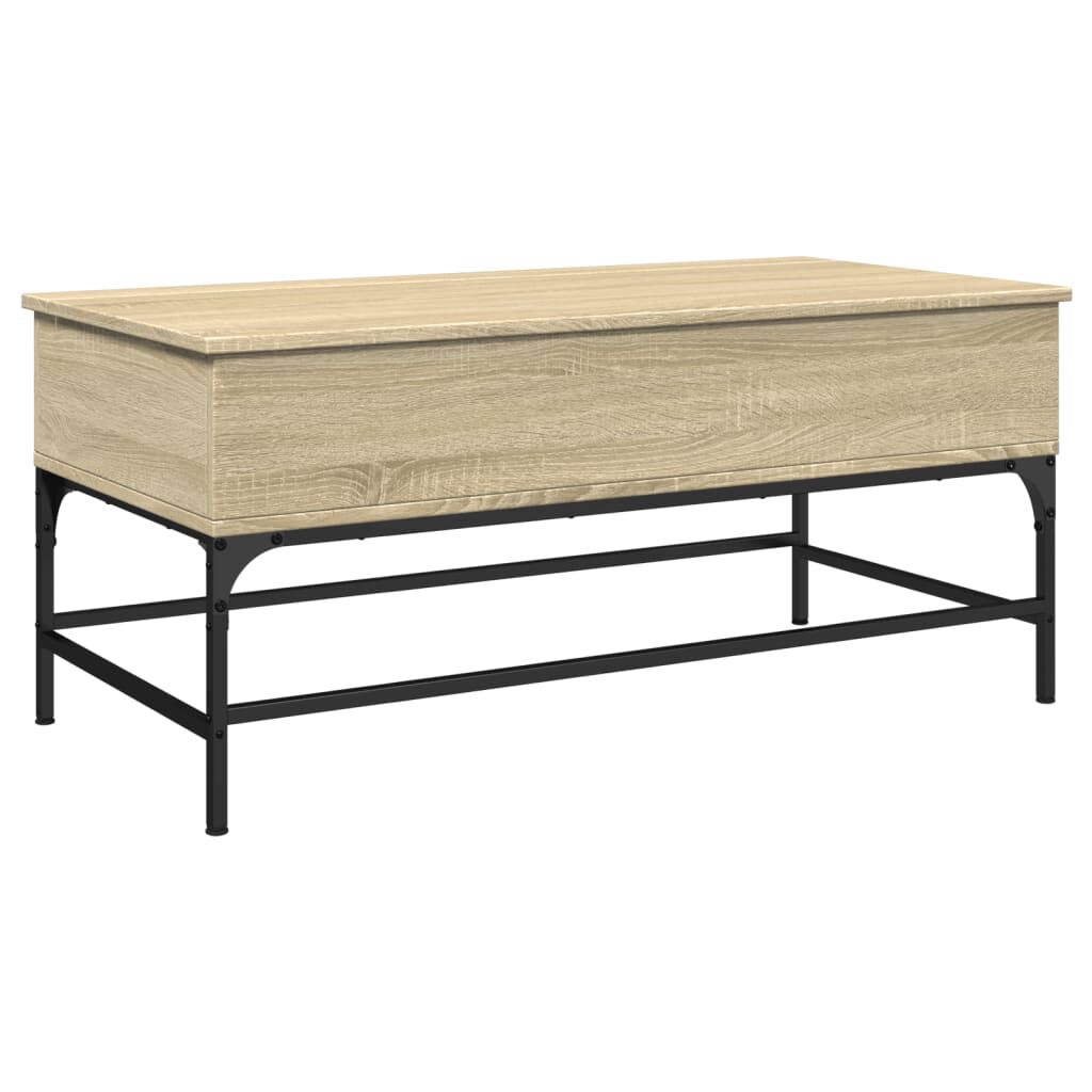 vidaXL Τραπεζάκι Σαλονιού Sonoma Δρυς 100x50x45εκ Επεξ. Ξύλο + Μέταλλο