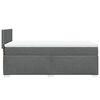 vidaXL Κρεβάτι Boxspring με Στρώμα Σκούρο Γκρι 100x200 εκ. Υφασμάτινο