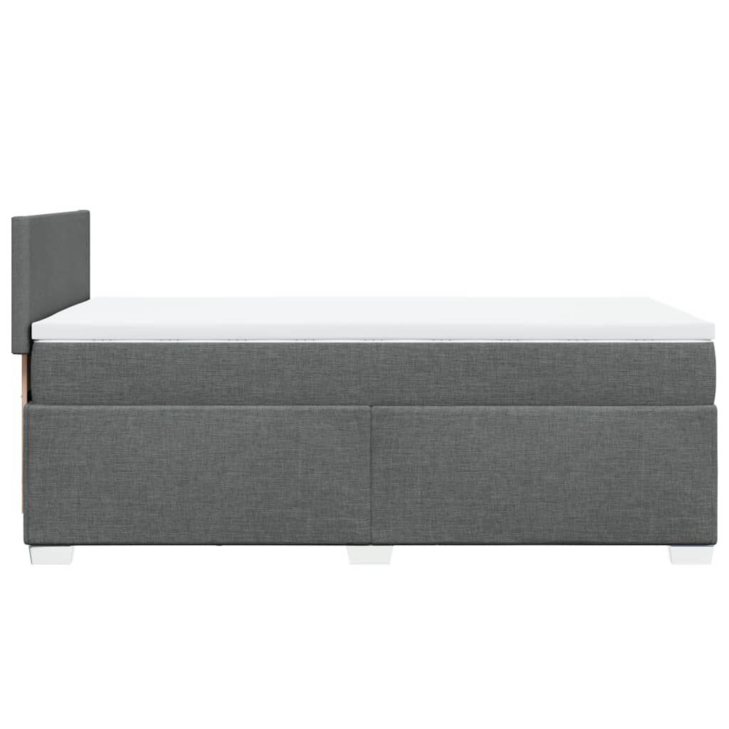 vidaXL Κρεβάτι Boxspring με Στρώμα Σκούρο Γκρι 100x200 εκ. Υφασμάτινο