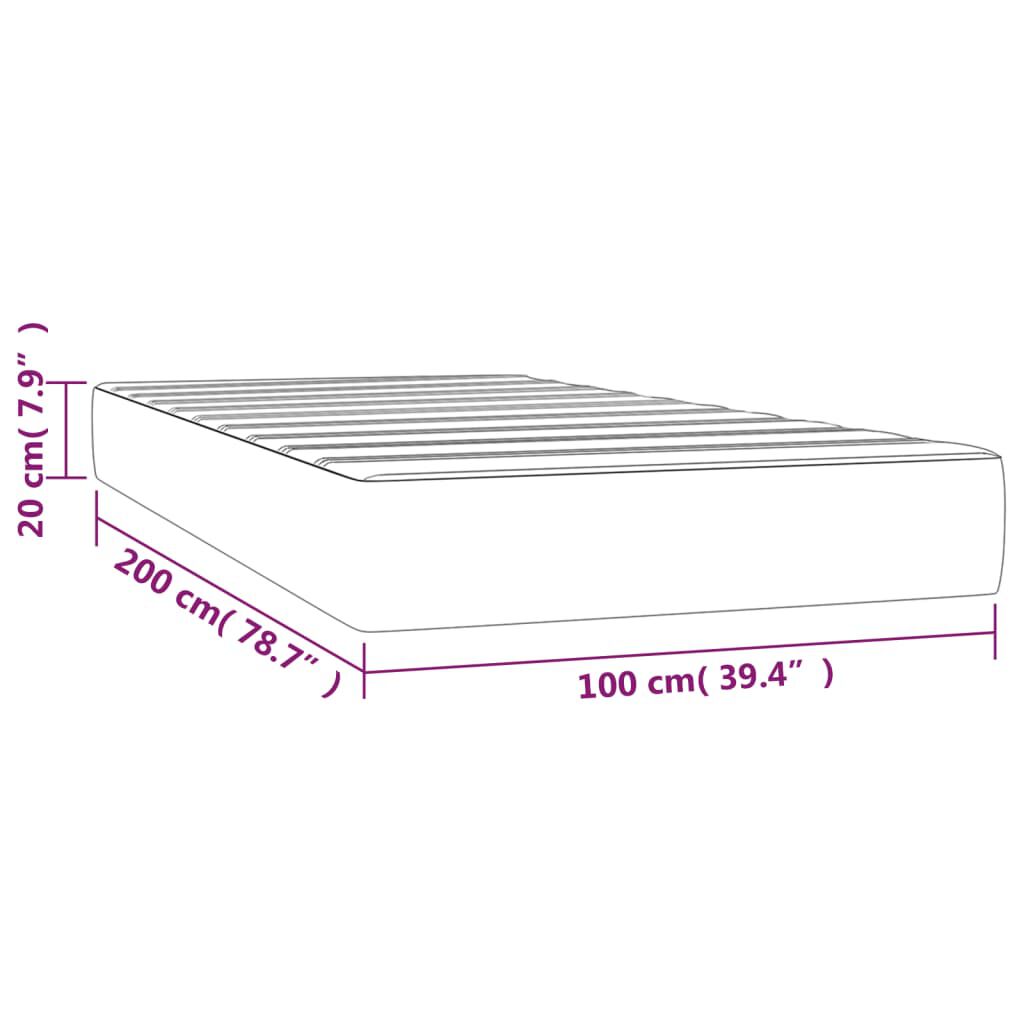 vidaXL Στρώμα με Pocket Springs Κρεμ 100x200x20 εκ. Συνθετικό Δέρμα