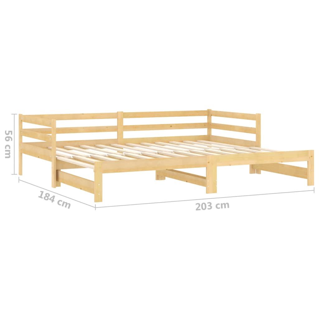 vidaXL Καναπές Κρεβάτι Συρόμενος 2x(90x200) εκ. από Μασίφ Ξύλο Πεύκου