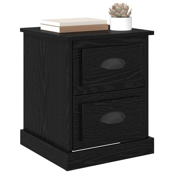 vidaXL Κομοδίνο Μαύρη δρυς 39 x 39 x 47.5 εκ Επεξεργασμένο ξύλο